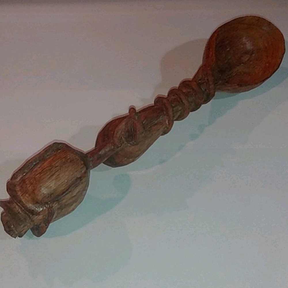 Hand carved oak spoon